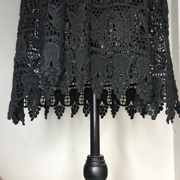 Black Lace Crochet Overlay Dress - Picture 8 of 11